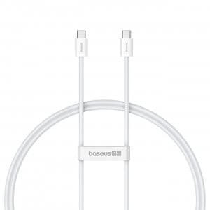 Кабел за зареждане и данни BASEUS Superior ll USB Type C към USB Type C 30W 480Mb/s 1m бял - Img 1