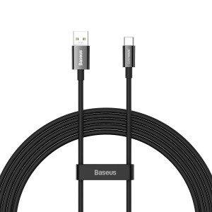 Кабел за зареждане и данни BASEUS Superior SUPERVOOC USB Type A към USB Type C 65W 2m черен - Img 1