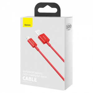 Кабел за зареждане и данни BASEUS Superior USB Type A към Lightning с бързо зареждане Data 2.4A 1m (CALYS-A09) червен - Img 5