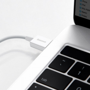 Кабел за зареждане и данни BASEUS Superior USB Type A към Lightning 2.4A 0.25m (CALYS-02) бял - Img 10