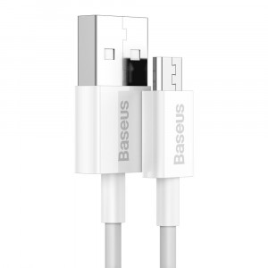Кабел за зареждане и данни BASEUS Superior USB Type A към micro USB с бързо зареждане 2A 1m бял (CAMYS-02) - Img 2