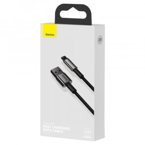 Кабел за зареждане и данни BASEUS Tungsten USB Type A към Lightning cable 2.4A 2m черен (CALWJ-A01) - Img 5