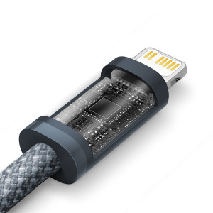 Кабел за зареждане и данни BASEUS USB Type C към Lightning 2m Power Delivery 20W сив (CALD000116) - Img 11
