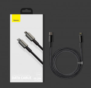 Кабел за зареждане и данни BASEUS USB Type C към Lightning Power Delivery с бързо зареждане 20 W 1m черен (CATLWJ-01) - Img 18