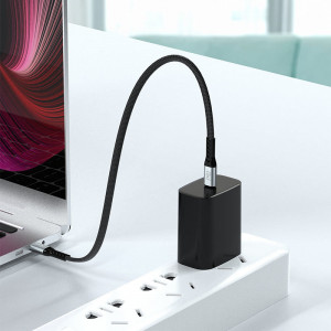 Кабел за зареждане и данни DUDAO L10C USB Type C към USB Type C Power Delivery 100W 0.23m черен (L10C) - Img 3