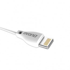 Кабел за зареждане и данни DUDAO USB Type A към Lightning 2.1A 2m бял - Img 3