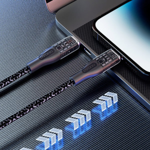 Кабел за зареждане и данни DUDAO USB Type C към USB Type C с бързо зареждане 120W 1m L22C сив - Img 5