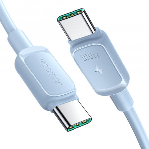 Кабел за зареждане и данни JOYROOM USB Type C към USB Type C 100W 1.2m S-CC100A14 син - Img 1