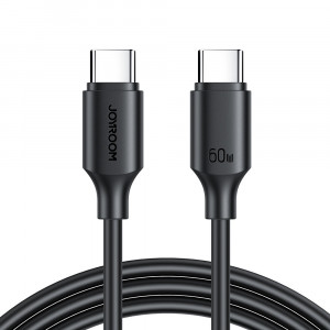 Кабел за зареждане и данни JOYROOM USB Type C към USB Type C 480Mb/s 60W 1m черен (S-CC060A9) - Img 2