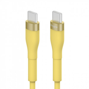 Кабел за зареждане и данни RINGKE USB Type C към USB Type C 480Mb/s 60W 2m жълт (CB60211RS) - Img 1