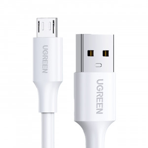 Кабел за зареждане и данни UGREEN US289 USB Type A към micro USB 1m бял