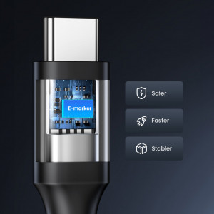 Кабел за зареждане и данни UGREEN US562 USB Type C към USB Type C Power Delivery с бързо зареждане 1.5m черен - Img 11