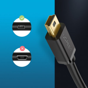 Кабел за зареждане и данни UGREEN USB Type A 2.0 към mini USB 5 Pin мъжко 1.5m черен - Img 3