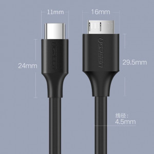 Кабел за зареждане и данни UGREEN USB Type C към micro USB SuperSpeed 3.0 1m черен (US312 20103) - Img 15