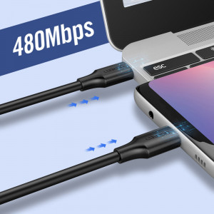 Кабел за зареждане и данни UGREEN USB Type C към USB Type C 3A 1m черен (US286) - Img 7