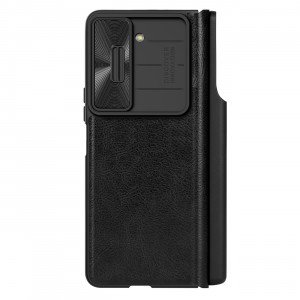 Калъф от еко кожа с подвижно покритие за камерата NILLKIN Qin Leather Pro - Samsung Galaxy Z Fold5 черен - Img 1