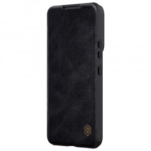 Калъф тип книга от еко кожа с подвижно покритие за камерата NILLKIN Qin Leather Pro - Samsung Galaxy S22+ черен - Img 2