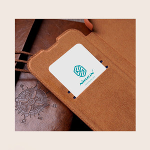 Калъф тип книга от еко кожа с подвижно покритие за камерата NILLKIN Qin Leather Pro - Samsung Galaxy S22+ черен - Img 11