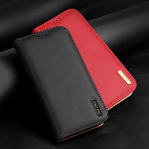Калъф тип книга от естествена кожа DUX DUCIS Hivo със система против кражба - iPhone 14 Pro червен - Img 11