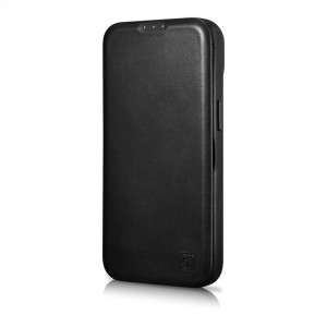 Калъф тип книга от естествена кожа iCARER CE Oil Wax Premium MagSafe - iPhone 14 Plus черен - Img 6