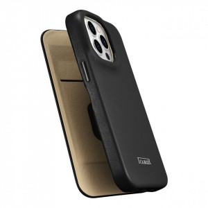 Калъф тип книга от естествена кожа iCARER CE Oil Wax Premium MagSafe - iPhone 14 Pro черен - Img 10