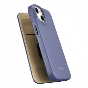 Калъф тип книга от естествена кожа iCARER CE Oil Wax Premium MagSafe - iPhone 14 Plus светлолилав - Img 10