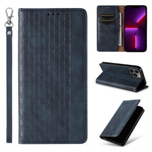 Калъф тип книга с връзка Magnet Strap - iPhone 14 Pro син - Img 3