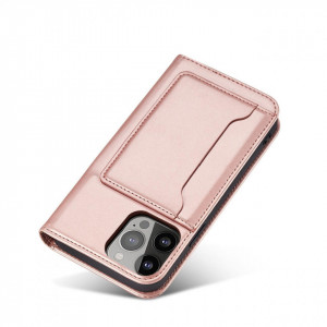 Калъф тип книга с външен джоб Magnet Card - iPhone 13 Pro Max розов - Img 9