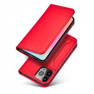 Калъф тип книга с външен джоб Magnet Card - iPhone 14 Pro червен - Img 3