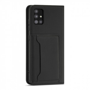 Калъф тип книга с външен джоб Magnet Card - Samsung Galaxy A12 черен - Img 6