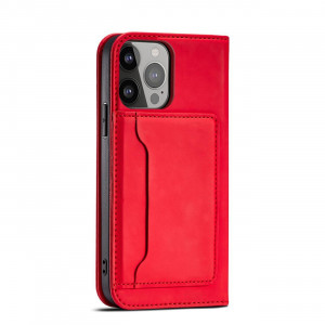 Калъф тип книга с външен джоб Magnet Card - Samsung Galaxy S23 червен - Img 5