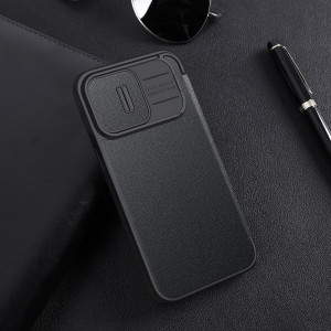 Калъф тип книга с подвижно покритие за камерата NILLKIN Qin Cloth Pro - iPhone 14 Pro син - Img 19