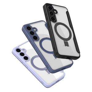 Калъф тип книга с прозрачен гръб и стойка DUX DUCIS Skin X Pro MagSafe - Samsung Galaxy S24 лилав - Img 6