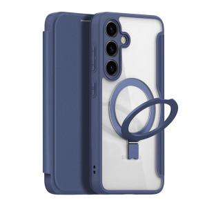 Калъф тип книга с прозрачен гръб и стойка DUX DUCIS Skin X Pro MagSafe - Samsung Galaxy S24 син - Img 1