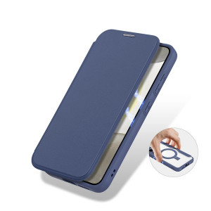 Калъф тип книга с прозрачен гръб и стойка DUX DUCIS Skin X Pro MagSafe - Samsung Galaxy S24 син - Img 11