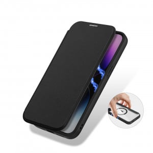 Калъф тип книга с прозрачен гръб DUX DUCIS Skin X Pro MagSafe - iPhone 15 Pro Max черен - Img 6