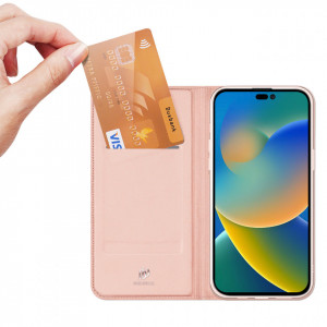 Калъф тип книга DUX DUCIS Skin Pro - iPhone 14 Pro розов - Img 2