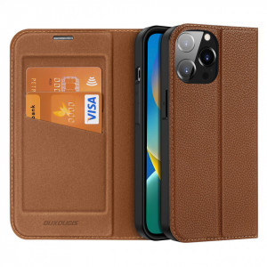 Калъф тип книга DUX DUCIS Skin X2 - iPhone 14 Pro Max кафяв - Img 1