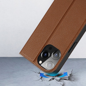 Калъф тип книга DUX DUCIS Skin X2 - iPhone 14 Pro Max кафяв - Img 13