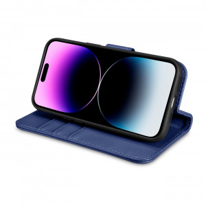 Калъф тип книга iCARER Wallet 2в1 против кражба - iPhone 14 Pro Cover син - Img 11