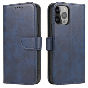 Калъф тип книга Magnet Elegant - iPhone 14 Pro Max син - Img 1