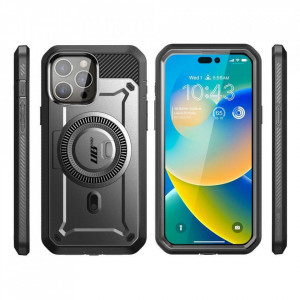 Калъф 360° със стойка и клипс SUPCASE Unicorn Beetle Pro MagSafe - iPhone 14 Pro Max черен - Img 3