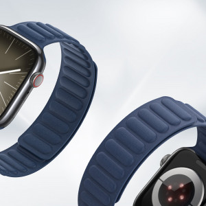 Магнитна каишка DUX DUCIS BL - Apple Watch 41mm Series 9 / 41mm Series 8 / 41mm Series 7 / 40mm Series 6 / 40mm SE / 40mm Series 5 / 40mm Series 4 / 38mm Series 3 / 38mm Series 2 / 38mm (1st gen) син - Img 7