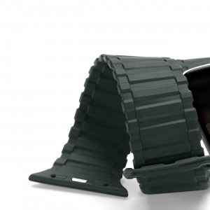 Магнитна силиконова каишка Dux Ducis Armor - Apple Watch Ultra 49mm / Ultra 2 49mm / 45mm Series 9 / 45mm Series 8 / 45mm Series 7 / 44mm SЕ (2nd gen) / 44mm SE / 44mm Series 6 / 44mm Series 5 / 44mm Series 4 / 42mm Series 3 / 42mm Series 2 зелен - Img 6