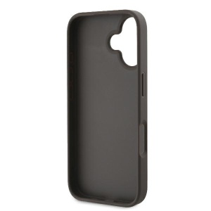 Оригилане Кожен Клаъф Guess Leather Metal Logo Strass Crossbody Case for iPhone 16 - кафяв - Img 7