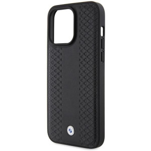 Оригинален гръб от еко кожа BMW Leather Diamond - iPhone 15 Pro Max черен - Img 6