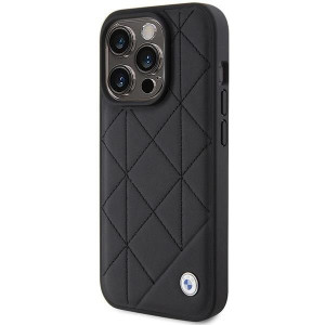 Оригинален гръб от еко кожа BMW Leather Quilted - iPhone 15 Pro Max черен - Img 2