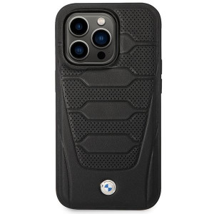 Оригинален гръб от еко кожа BMW Leather Seats MagSafe BMHMP14L22RPSK - iPhone 14 Pro черен - Img 3