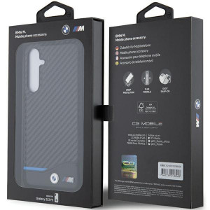 Оригинален гръб от естествена и еко кожа BMW Leather Carbon BMHCS23FE22NBCK - Samsung Galaxy S23 FE черен - Img 7