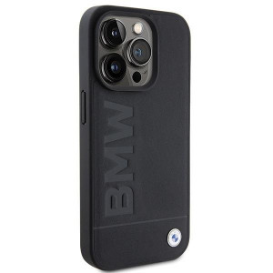 Оригинален гръб от естествена кожа BMW Leather Hot Stamp MagSafe - iPhone 15 Pro черен - Img 4